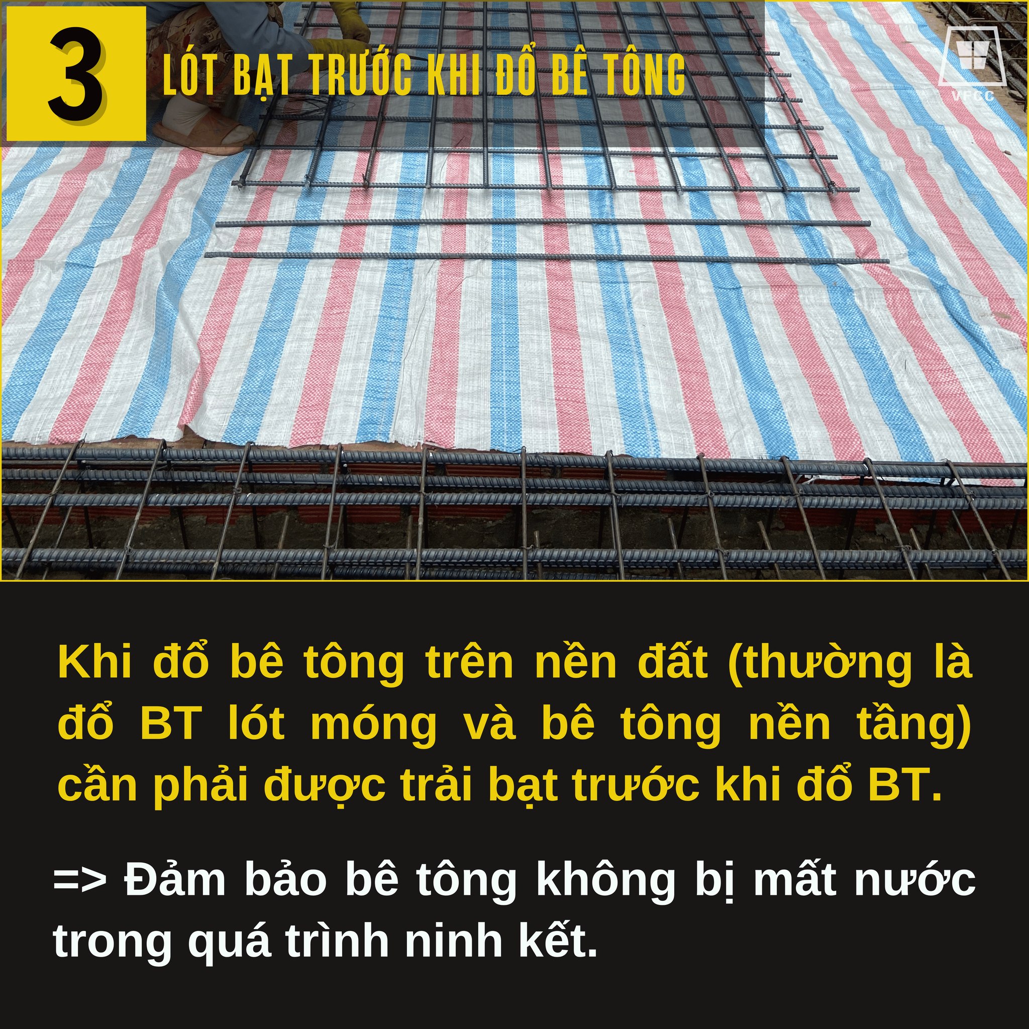 Phương pháp lót bạt trước khi đổ bê tông