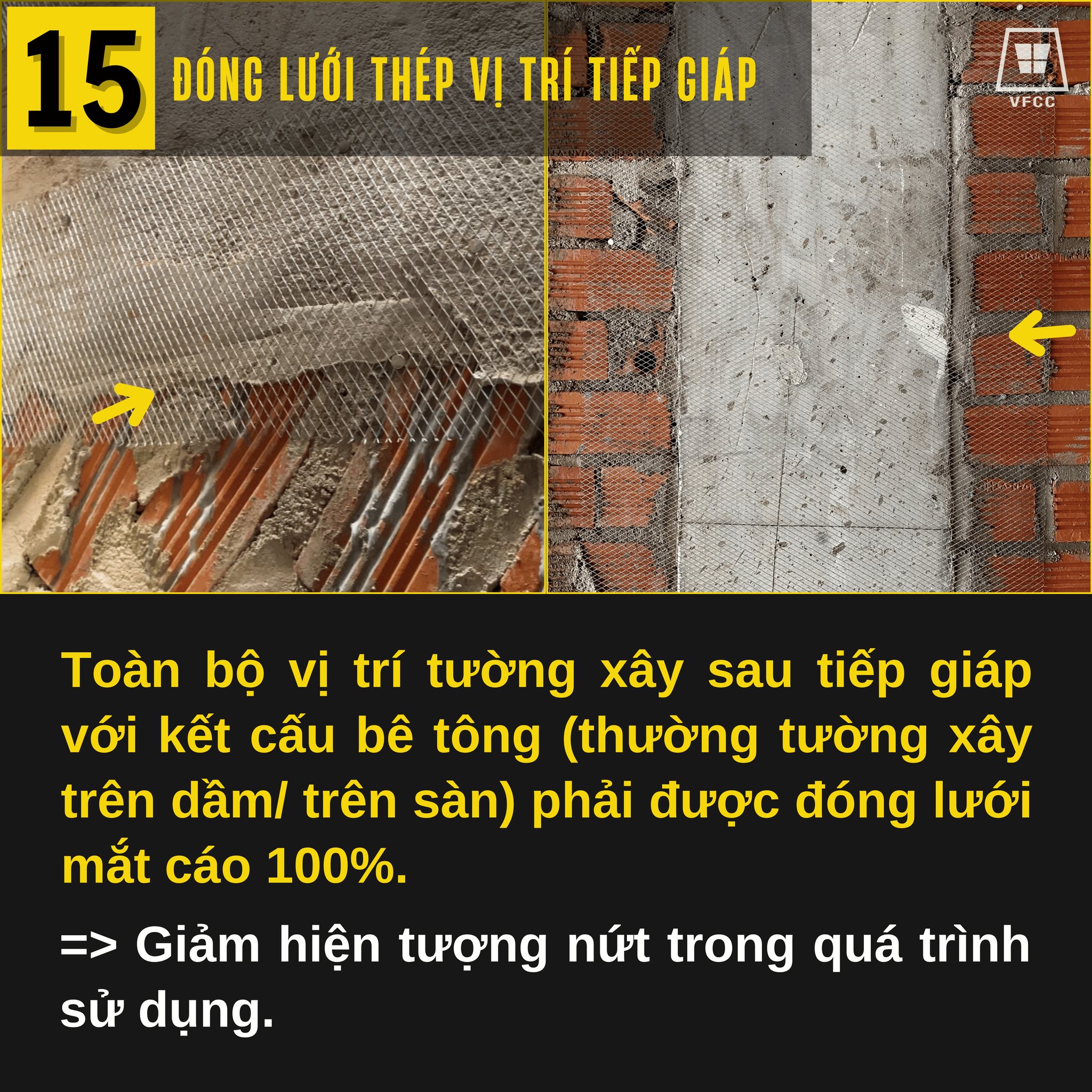 Phương pháp đóng lưới thép vị trí tiếp giáp