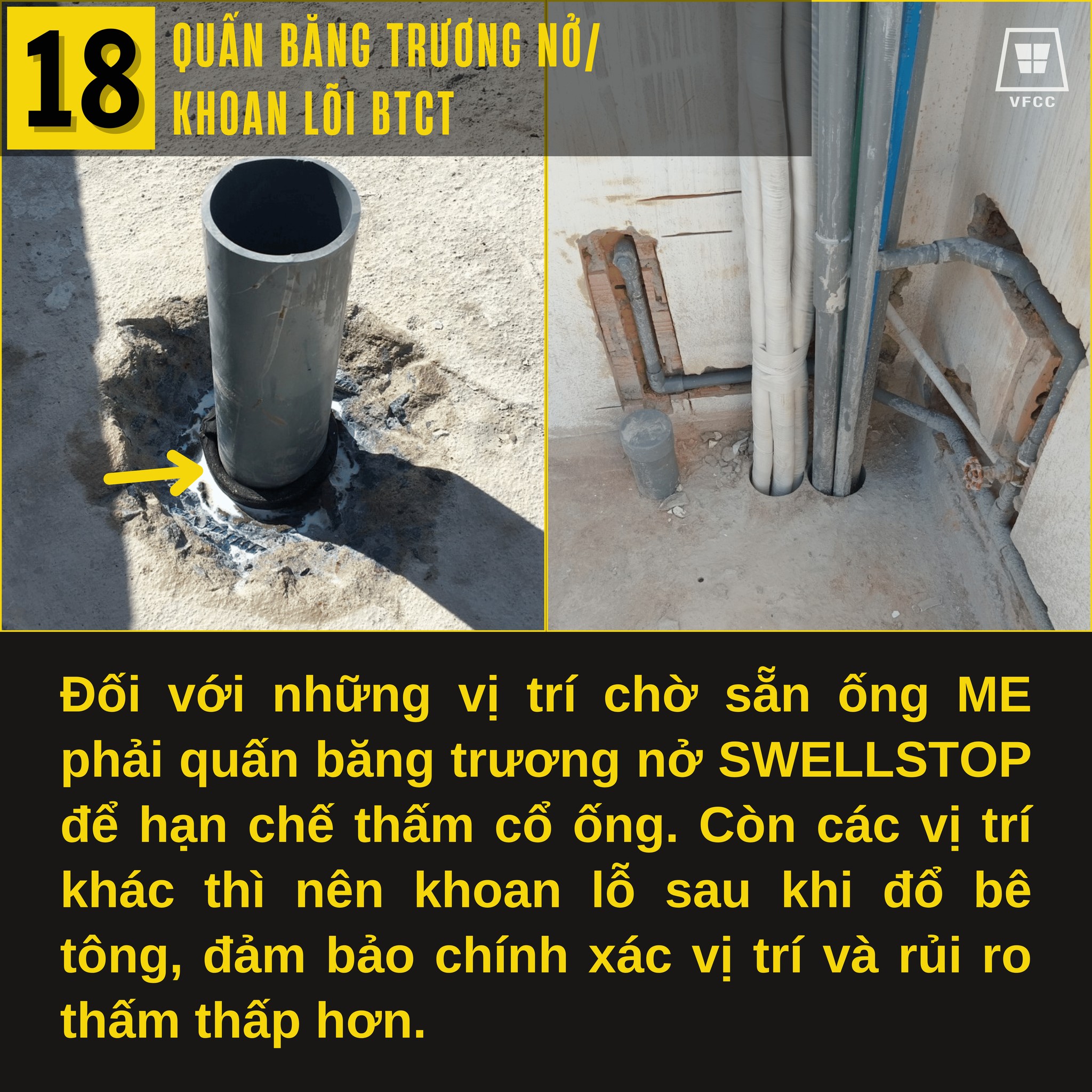 Phương pháp quấn băng trương nở/khoan lõi bê tông cốt thép