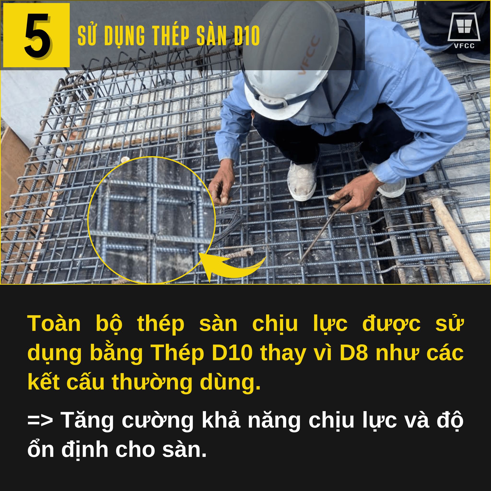 Phương pháp sử dụng thép sàn D10